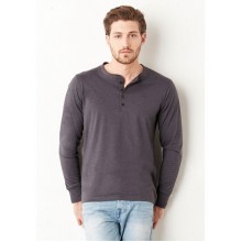 T-shirt Henley Collo 4 Bottoni manica lunga - Bella+Canvas 